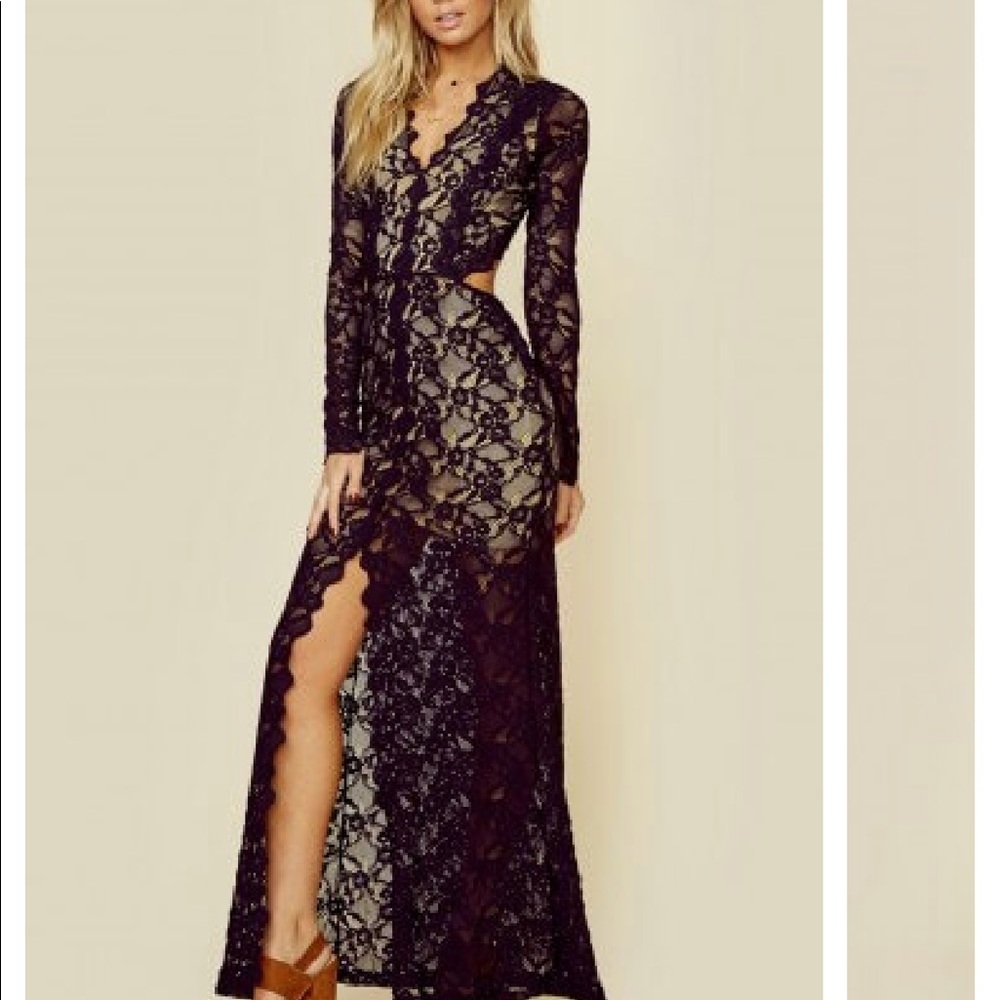 Planet Blue Wisteria Lace Cutout Gown